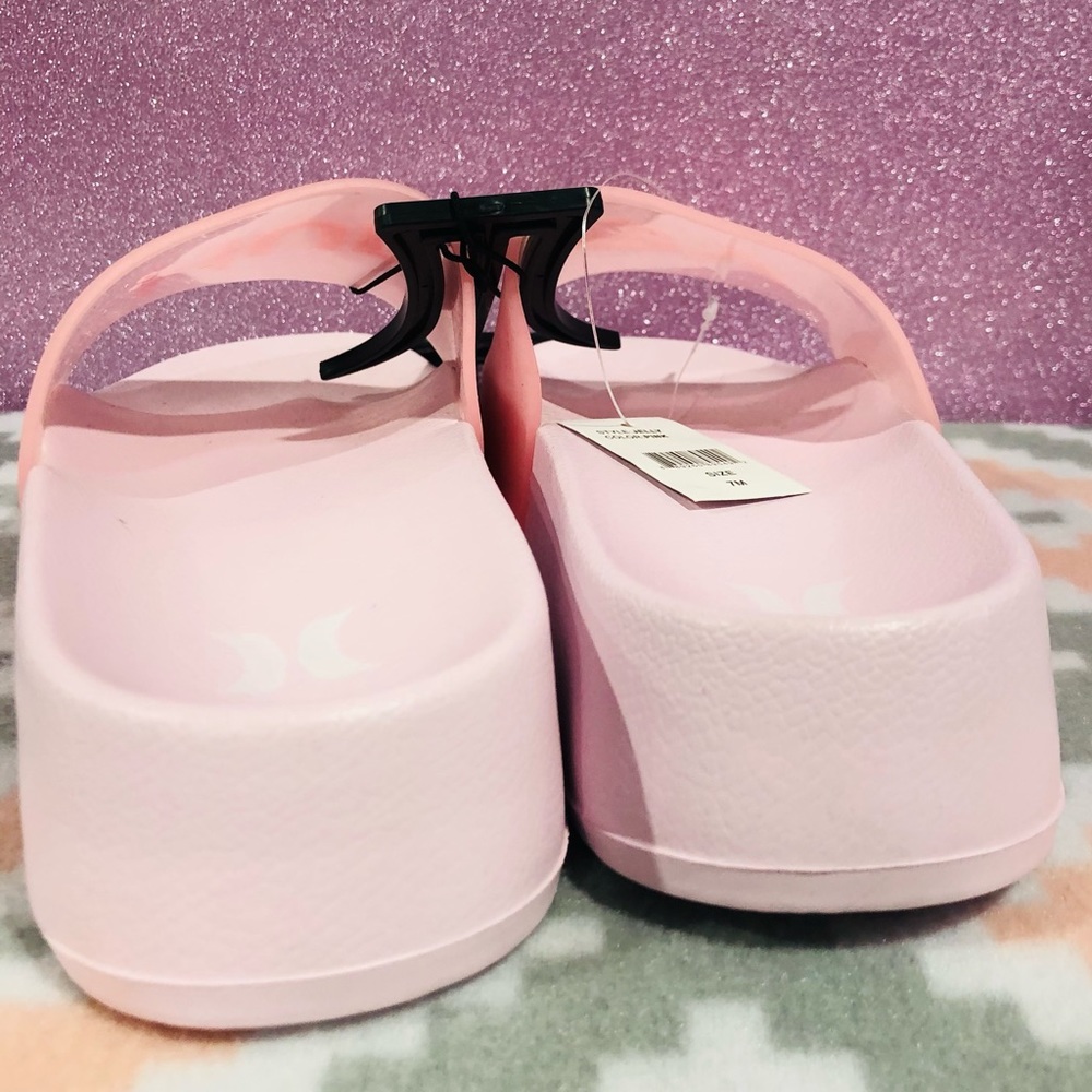 NWT Hurley PINK Jelly Platform Slides - Picture 8 of 8